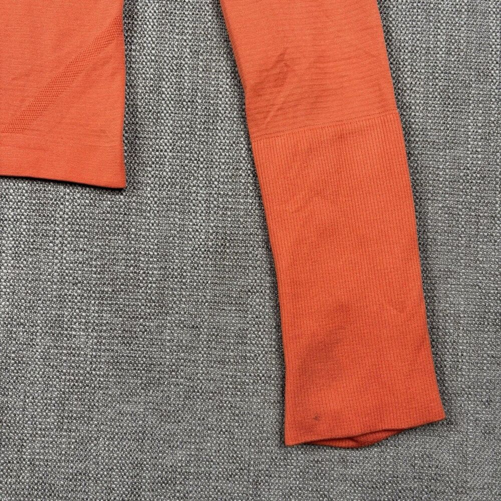 Lululemon Long Sleeve Swiftly Womens orange Top With Thumb Holes Size 4 Gym Yoga - Picture 12 of 12